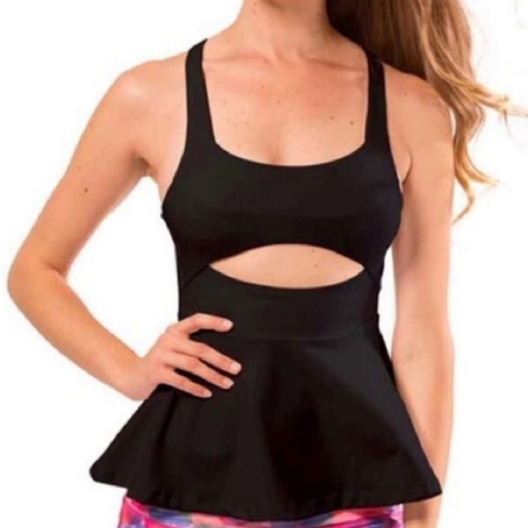 ISO BodyPOP peek a boo Peplum Tanks size large - Picture 4 of 6